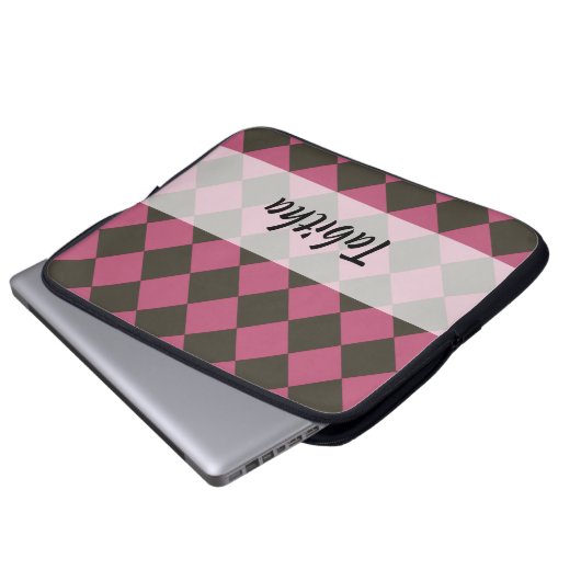 Farbenfrohe Schachbretter - Choco Cherry Laptopschutzhülle (Vorne Knopf)