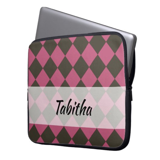 Farbenfrohe Schachbretter - Choco Cherry Laptopschutzhülle (Vorderseite Links)