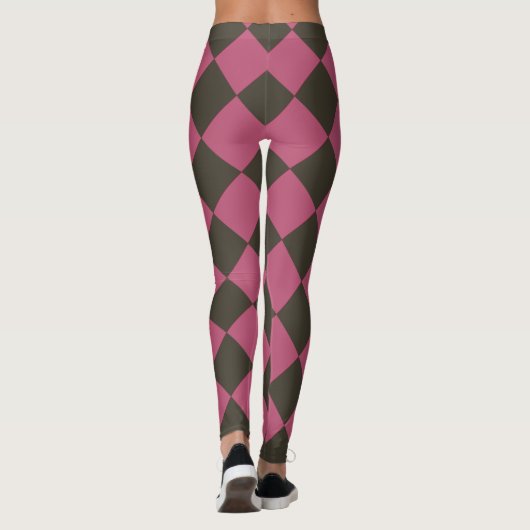 Farbenfrohe Schachbretter - Choco Cherry Leggings (Rückseite)