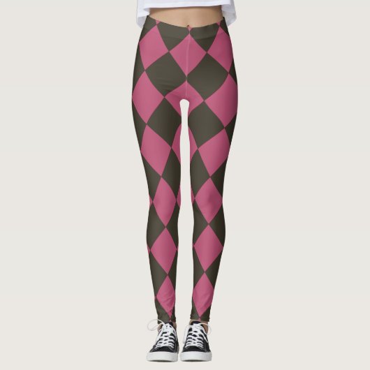 Farbenfrohe Schachbretter - Choco Cherry Leggings (Vorderseite)