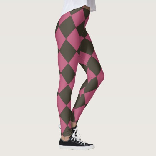 Farbenfrohe Schachbretter - Choco Cherry Leggings (Rechts)