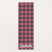 Farbenfrohe Schachbretter - Choco Cherry Yogamatte (Rückseite)