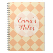 Farbenfrohe Schachbretter - Pfirsiche und Creme Notizblock (Vorderseite)