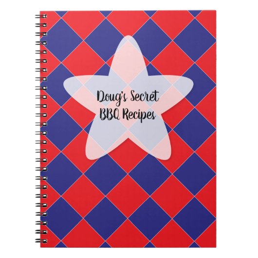 Farbenfrohe Schachbretter - rot, weiß und blau Notizblock (Vorderseite)