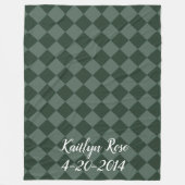 Farbenfrohe Schachbretter - Waldgrün Fleecedecke (Vorderseite)