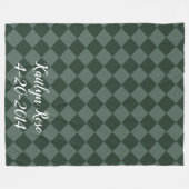 Farbenfrohe Schachbretter - Waldgrün Fleecedecke (Vorderseite (Horizontal))