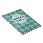 Farbenfrohe Schachbretts - Aqua Minze Notizblock (Rechte Seite)