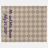 Farbenfrohe Schachbretts - trübe Beige Fleecedecke (Vorderseite (Horizontal))