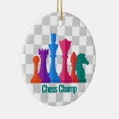 Farbenfrohe Schachfiguren Gestaltung Keramik Ornament (Rechts)