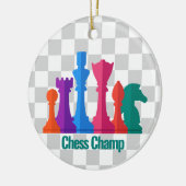 Farbenfrohe Schachfiguren Gestaltung Keramik Ornament (Links)