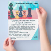 Farbenfrohe Schachpartien, Schachklubwerbung Flyer (Hand)