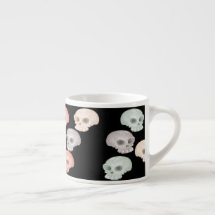 farbenfrohe Schädel auf schwarz Espressotasse