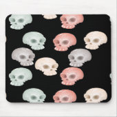 farbenfrohe Schädel auf schwarz Mousepad (Vorne)