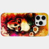 Farbenfrohe Schädel mit Blume Case-Mate iPhone Hülle (Rückseite (Horizontal))