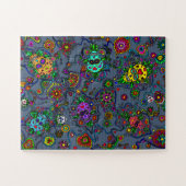 Farbenfrohe Schädel Schwieriges Puzzle (Horizontal)