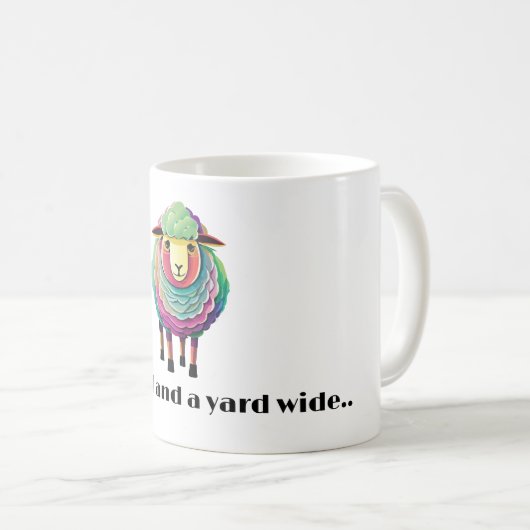Farbenfrohe Schaf-Illustration Kaffeetasse (VorderseiteRechts)