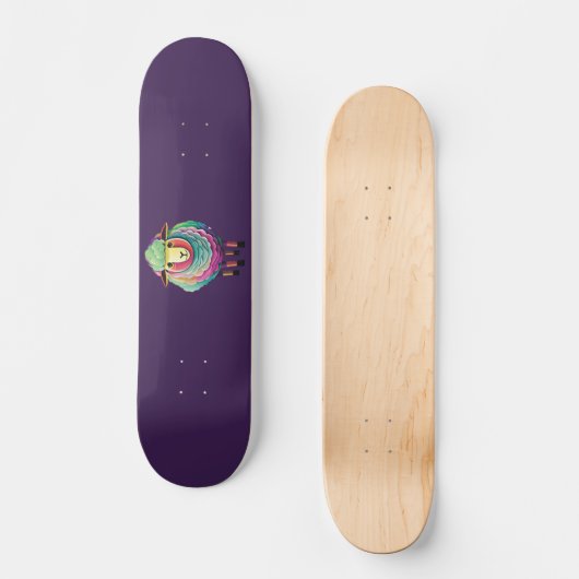 Farbenfrohe Schaf-Illustration Skateboard (Vorderseite)
