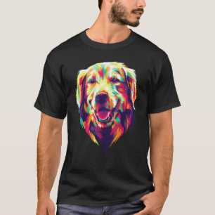 Farbenfrohe Schäferhund Hunde Gesicht Pop Cool Art T-Shirt