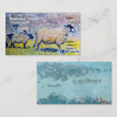 Farbenfrohe Schafsleuchten und bewölkte Sky Busine Visitenkarte (Vorne/Hinten)