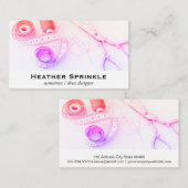 Farbenfrohe Schere Tape Thread Seamstress Visitenkarte (Vorne/Hinten)