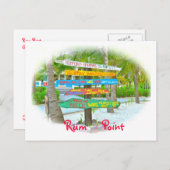 Farbenfrohe Schilder im Rum Point Grand Cayman Postkarte (Vorne/Hinten)