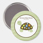 Farbenfrohe Schildkröte, 3-Zoll-Rundmagazin - Grün Magnet (Vorderseite/Rückseite)