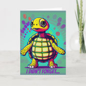 Farbenfrohe Schildkröte Belated Geburtstag Karte (Vorderseite)