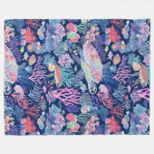 Farbenfrohe Schildkröte Fleecedecke (Vorderseite (Horizontal))