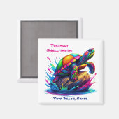 Farbenfrohe Schildkröte Magnet (Vorderseite/Rückseite)