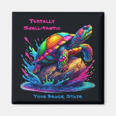 Farbenfrohe Schildkröte Magnet (Vorne)