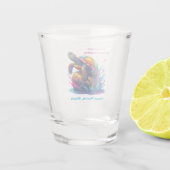 Farbenfrohe Schildkröte Schnapsglas (Rückseite)