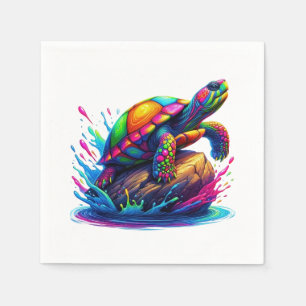 Farbenfrohe Schildkröte Serviette