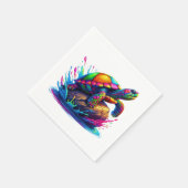 Farbenfrohe Schildkröte Serviette (Ecke)