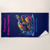 Farbenfrohe Schildkröte Strandtuch (Vorderseite)