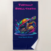 Farbenfrohe Schildkröte Strandtuch (Vorderseite)