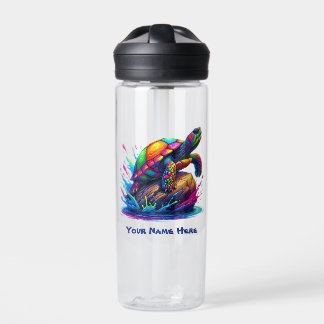Farbenfrohe Schildkröte Trinkflasche