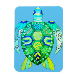 Farbenfrohe Schildkröte zeichnend Magnet