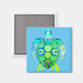 Farbenfrohe Schildkröte zeichnend Magnet (Vorderseite/Rückseite)