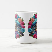 Farbenfrohe SchildkrötenIllustration umgeben von R Kaffeetasse (Mittel)