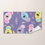 Farbenfrohe Schlaf Koala Muster Name & Anfangsbuch Handtuch (Handtuch)