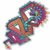 Farbenfrohe Schlange Aufkleber (Vorderseite)