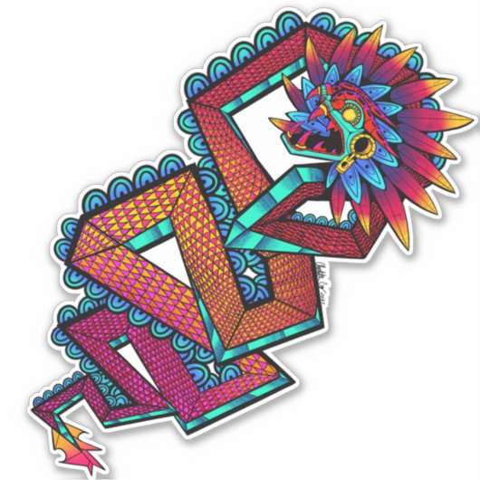 Farbenfrohe Schlange Aufkleber (Vorderseite)