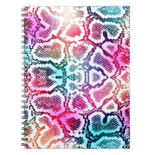 Farbenfrohe Schlange Skin Textur Muster. Notizblock