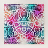 Farbenfrohe Schlange Skin Textur Muster. Puzzle (Horizontal)