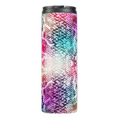 Farbenfrohe Schlange Skin Textur Muster. Thermosbecher (Rückseite)