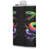 Farbenfrohe Schlangen-Illustration Flachmann (Links)