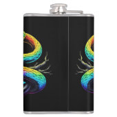 Farbenfrohe Schlangen-Illustration Flachmann (Rückseite)