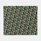 Farbenfrohe Schlangen-Illustration Fleecedecke (Vorderseite (Horizontal))