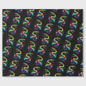 Farbenfrohe Schlangen-Illustration Geschenkpapier (Flach)