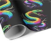 Farbenfrohe Schlangen-Illustration Geschenkpapier (Rolleneckpunkt)